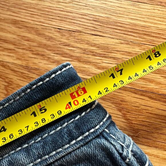 MISS ME x Womens Denim Blue Jeans Signature Bootcut Size 30, jewel stud accents - Picture 6 of 9